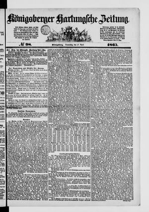Königsberger Hartungsche Zeitung on Apr 27, 1865