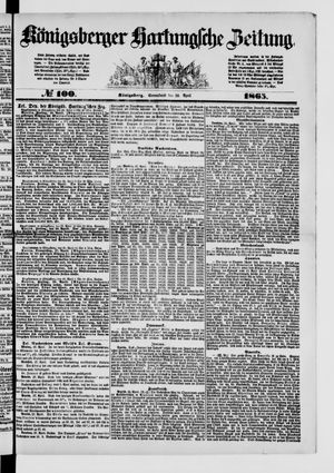 Königsberger Hartungsche Zeitung on Apr 29, 1865