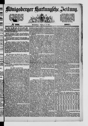 Königsberger Hartungsche Zeitung on Apr 30, 1865