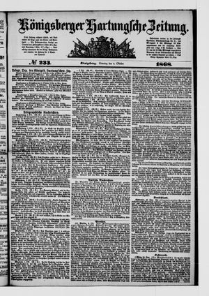 Königsberger Hartungsche Zeitung on Oct 4, 1868