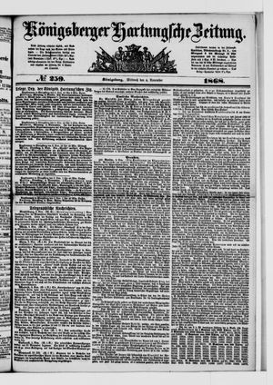 Königsberger Hartungsche Zeitung vom 04.11.1868