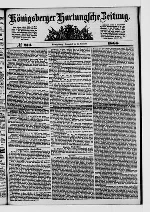 Königsberger Hartungsche Zeitung vom 21.11.1868
