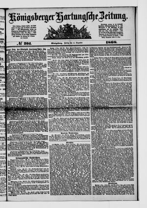 Königsberger Hartungsche Zeitung vom 11.12.1868