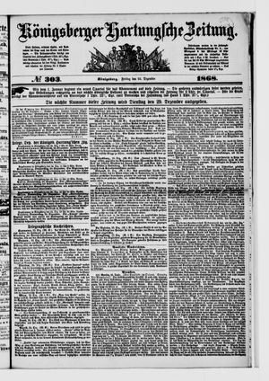 Königsberger Hartungsche Zeitung vom 25.12.1868
