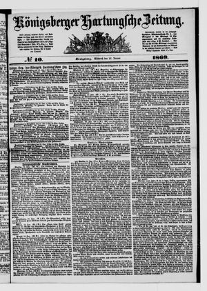 Königsberger Hartungsche Zeitung vom 13.01.1869