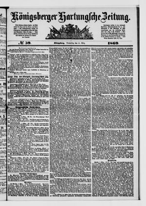 Königsberger Hartungsche Zeitung vom 11.03.1869