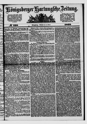 Königsberger Hartungsche Zeitung on Oct 13, 1869