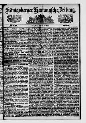 Königsberger Hartungsche Zeitung vom 15.10.1869