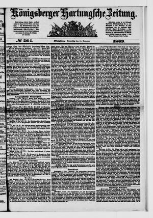Königsberger Hartungsche Zeitung vom 11.11.1869