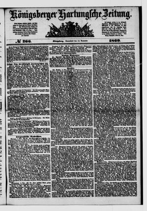 Königsberger Hartungsche Zeitung on Nov 13, 1869