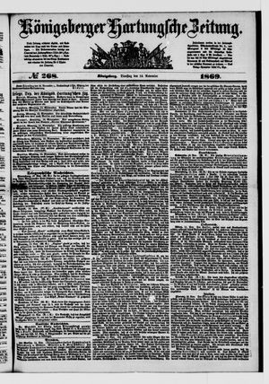 Königsberger Hartungsche Zeitung vom 16.11.1869