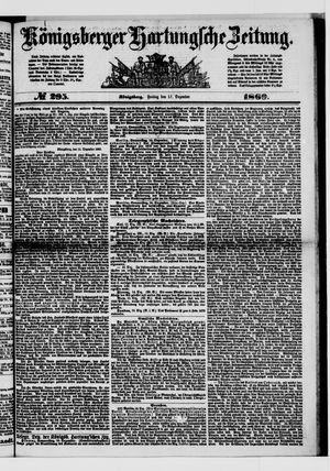 Königsberger Hartungsche Zeitung vom 17.12.1869