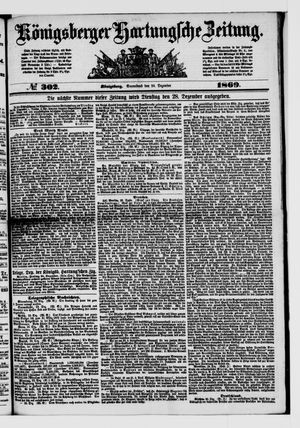 Königsberger Hartungsche Zeitung vom 25.12.1869