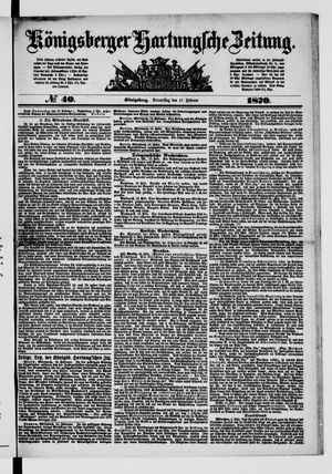 Königsberger Hartungsche Zeitung vom 17.02.1870