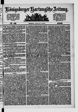 Königsberger Hartungsche Zeitung vom 20.02.1870