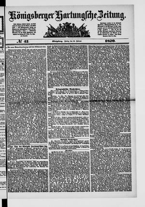 Königsberger Hartungsche Zeitung vom 25.02.1870