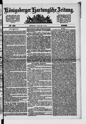 Königsberger Hartungsche Zeitung vom 13.03.1870