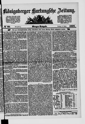 Königsberger Hartungsche Zeitung vom 29.01.1871