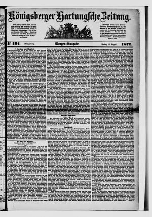 Königsberger Hartungsche Zeitung on Aug 16, 1872