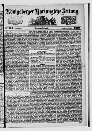 Königsberger Hartungsche Zeitung vom 20.09.1872