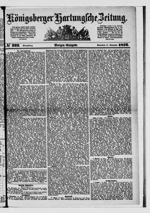 Königsberger Hartungsche Zeitung on Sep 21, 1872