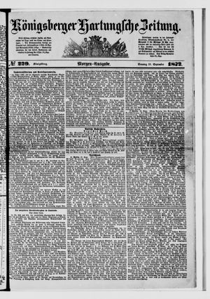 Königsberger Hartungsche Zeitung on Sep 29, 1872