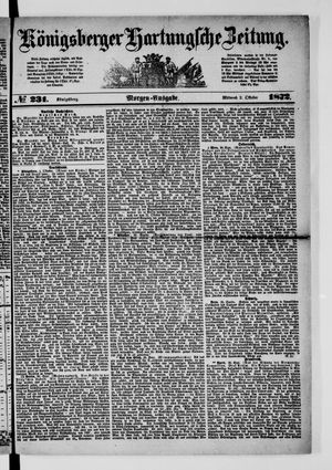 Königsberger Hartungsche Zeitung on Oct 2, 1872