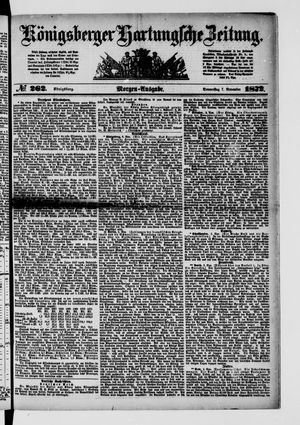 Königsberger Hartungsche Zeitung on Nov 7, 1872