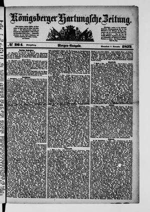 Königsberger Hartungsche Zeitung on Nov 9, 1872