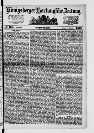 Königsberger Hartungsche Zeitung vom 26.11.1872