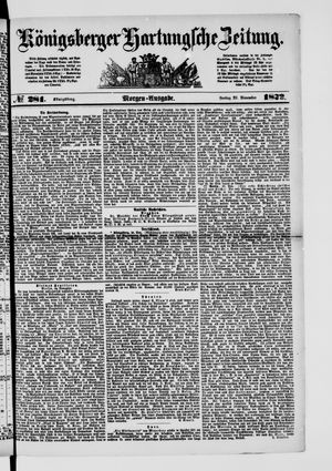 Königsberger Hartungsche Zeitung on Nov 29, 1872