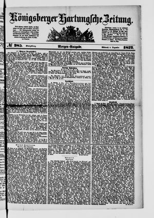 Königsberger Hartungsche Zeitung vom 04.12.1872