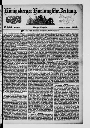 Königsberger Hartungsche Zeitung vom 25.12.1872