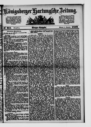 Königsberger Hartungsche Zeitung on Sep 10, 1873