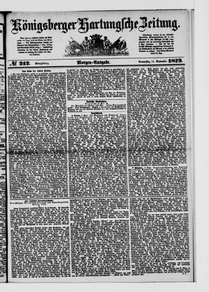 Königsberger Hartungsche Zeitung on Sep 11, 1873