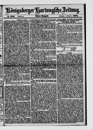 Königsberger Hartungsche Zeitung on Sep 18, 1873