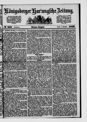 Königsberger Hartungsche Zeitung on Sep 19, 1873