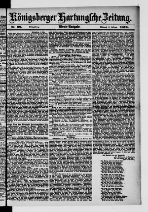 Königsberger Hartungsche Zeitung vom 11.02.1874
