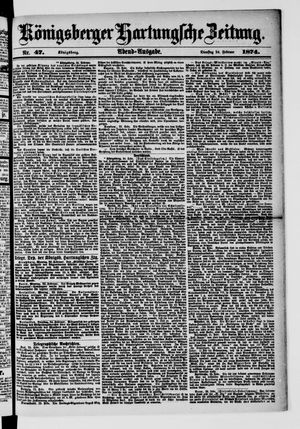 Königsberger Hartungsche Zeitung vom 24.02.1874