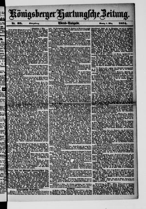 Königsberger Hartungsche Zeitung vom 09.03.1874