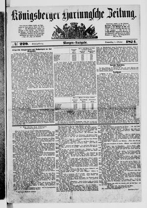 Königsberger Hartungsche Zeitung vom 01.10.1874