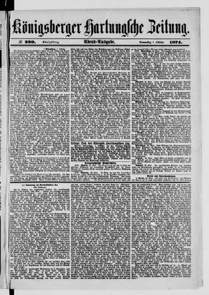 Königsberger Hartungsche Zeitung vom 01.10.1874