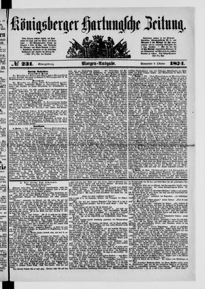 Königsberger Hartungsche Zeitung vom 03.10.1874