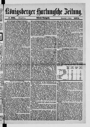 Königsberger Hartungsche Zeitung vom 03.10.1874