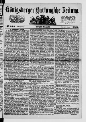 Königsberger Hartungsche Zeitung vom 07.10.1874