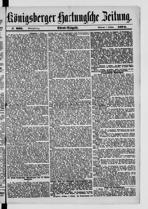 Königsberger Hartungsche Zeitung vom 07.10.1874