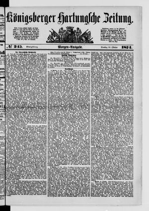Königsberger Hartungsche Zeitung on Oct 20, 1874