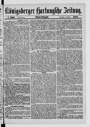 Königsberger Hartungsche Zeitung vom 05.11.1874