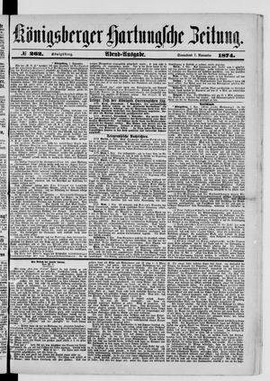 Königsberger Hartungsche Zeitung vom 07.11.1874