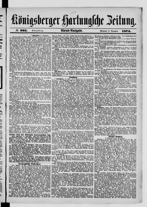 Königsberger Hartungsche Zeitung vom 11.11.1874
